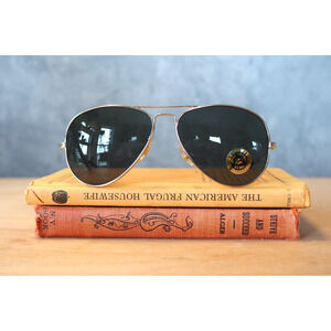 Vintage Aviator Sunglasses NOS Pilot Silver Toned Classic Grandpa Outdoor Biker